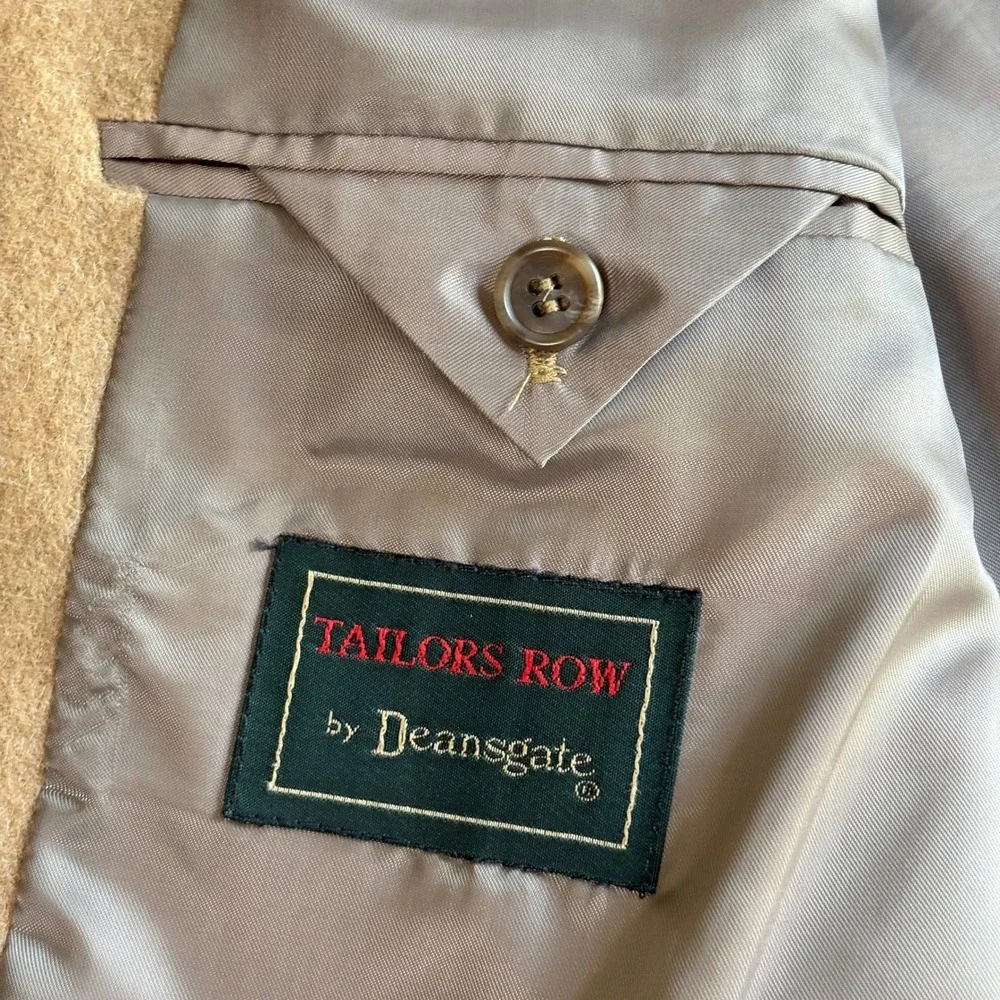 Tailors Row Deansgate Mens 46R 100% Camel Hair Wool Blazer Sport Coat Tan Camel